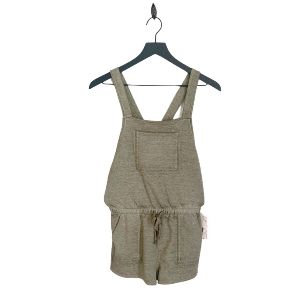 NWT PINK ROSE Olive Green Overall Sleeveless Romper Small